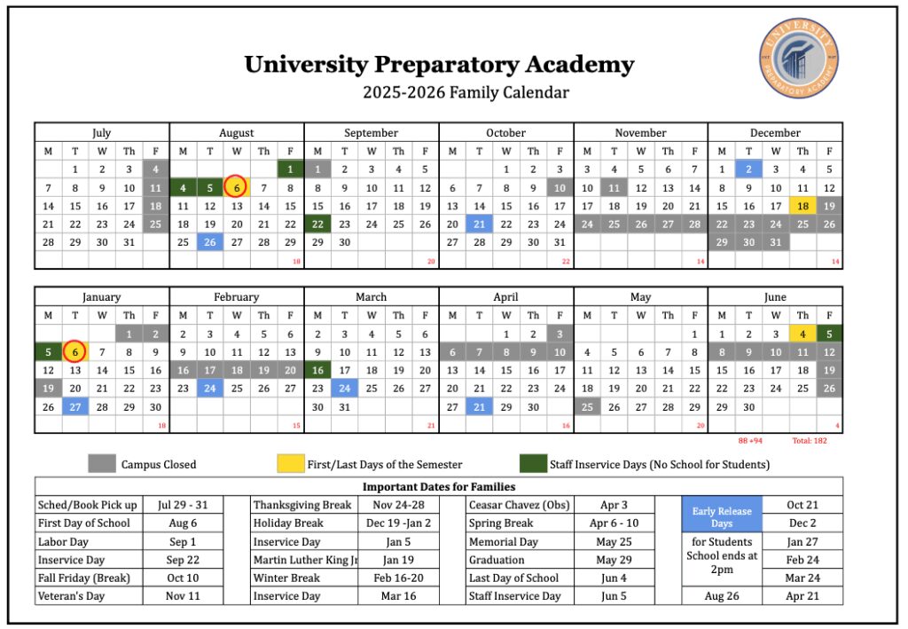 25 26 Academic Calendar Draft Families